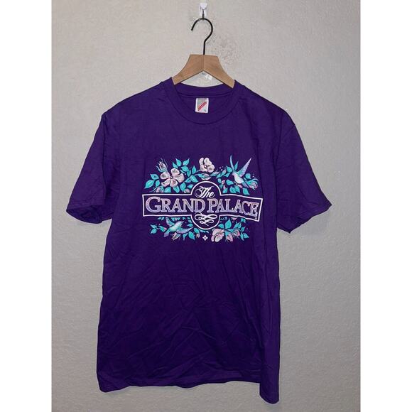 Vintage The Grand Palace Shirt Purple Graphic USA Made Tee VTG 90s L Large - Picture 1 of 9